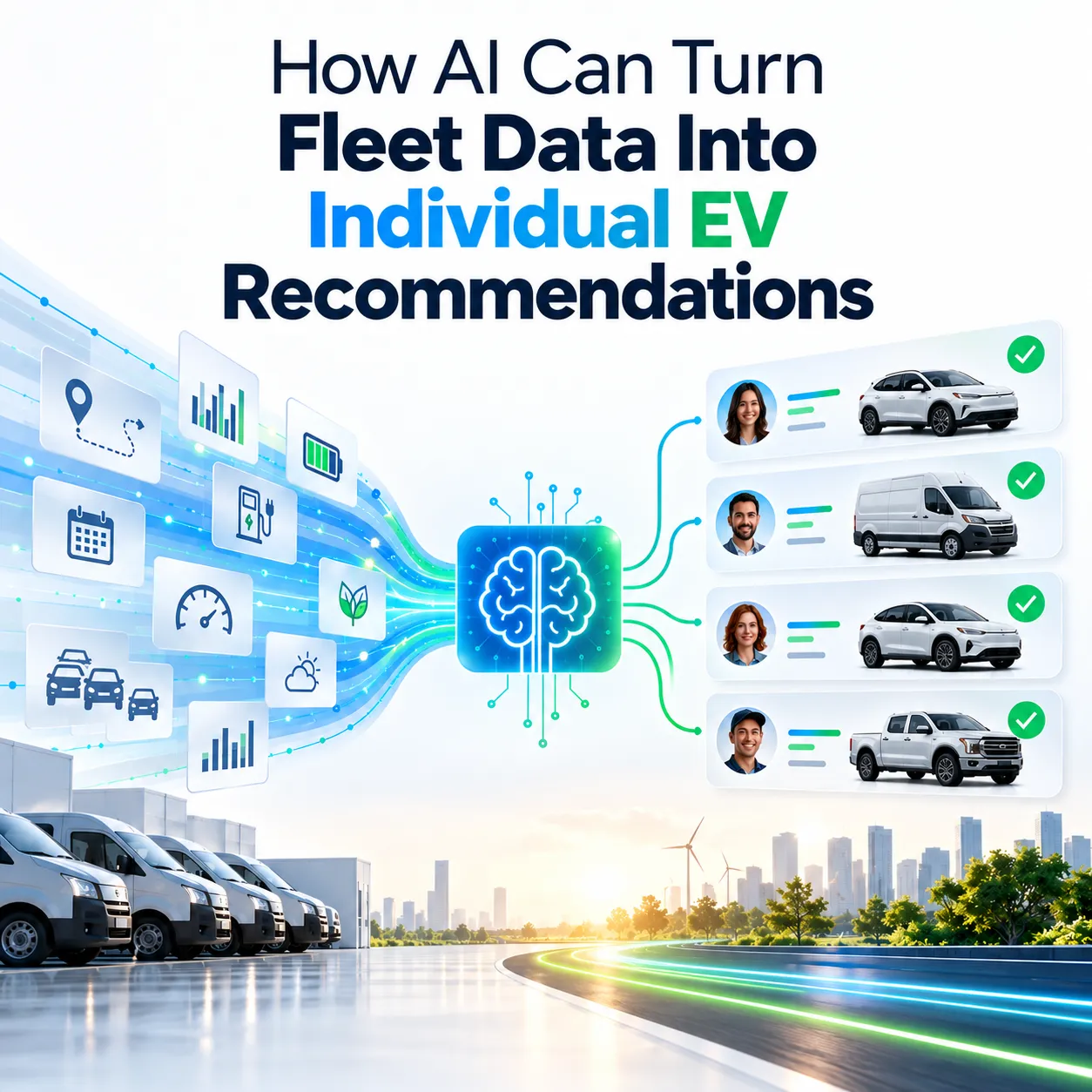 AI analyzing fleet data for EV recommendations